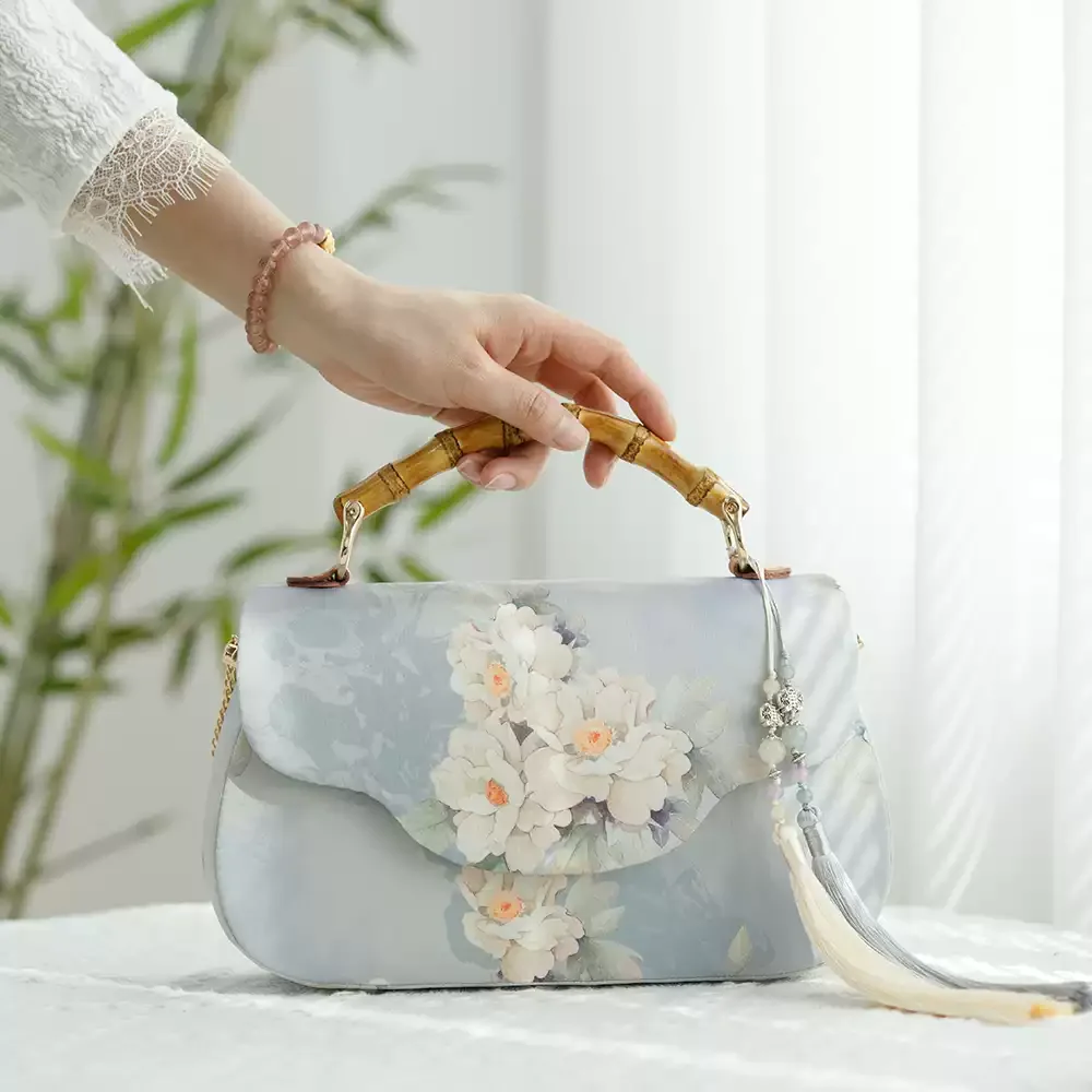 2026 New Petal Splicing Tassel Bucket Tote Bag DIY Material Kit, Adjustable Buckle Hand Sewing Handbag, Craft Sewing Gift Supply