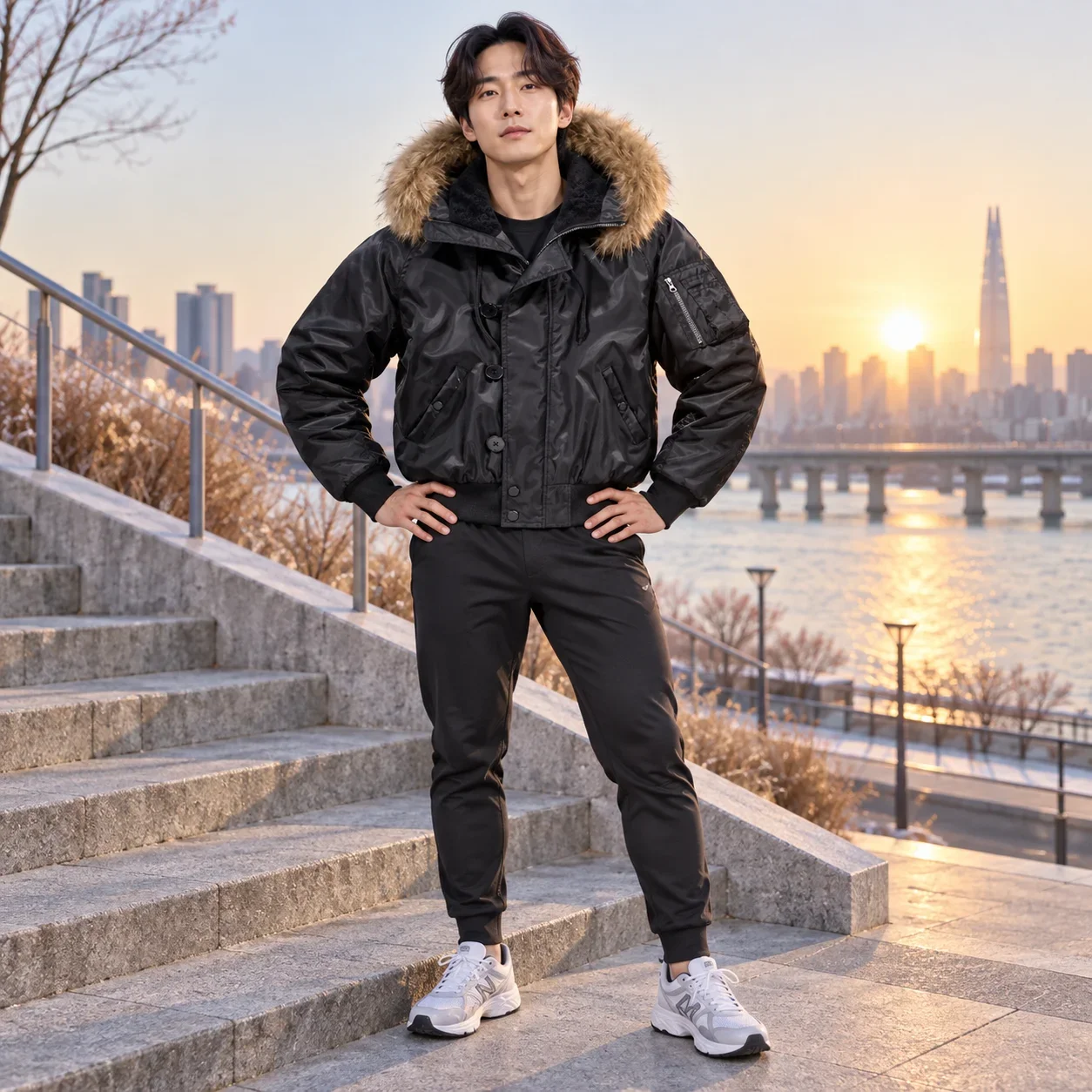 Man Plush Bomber Jacket Winter Long Sleeve Zipper Oversize Men Fur Hooded Outerwear High Street Solid Color Male Cargo Coat