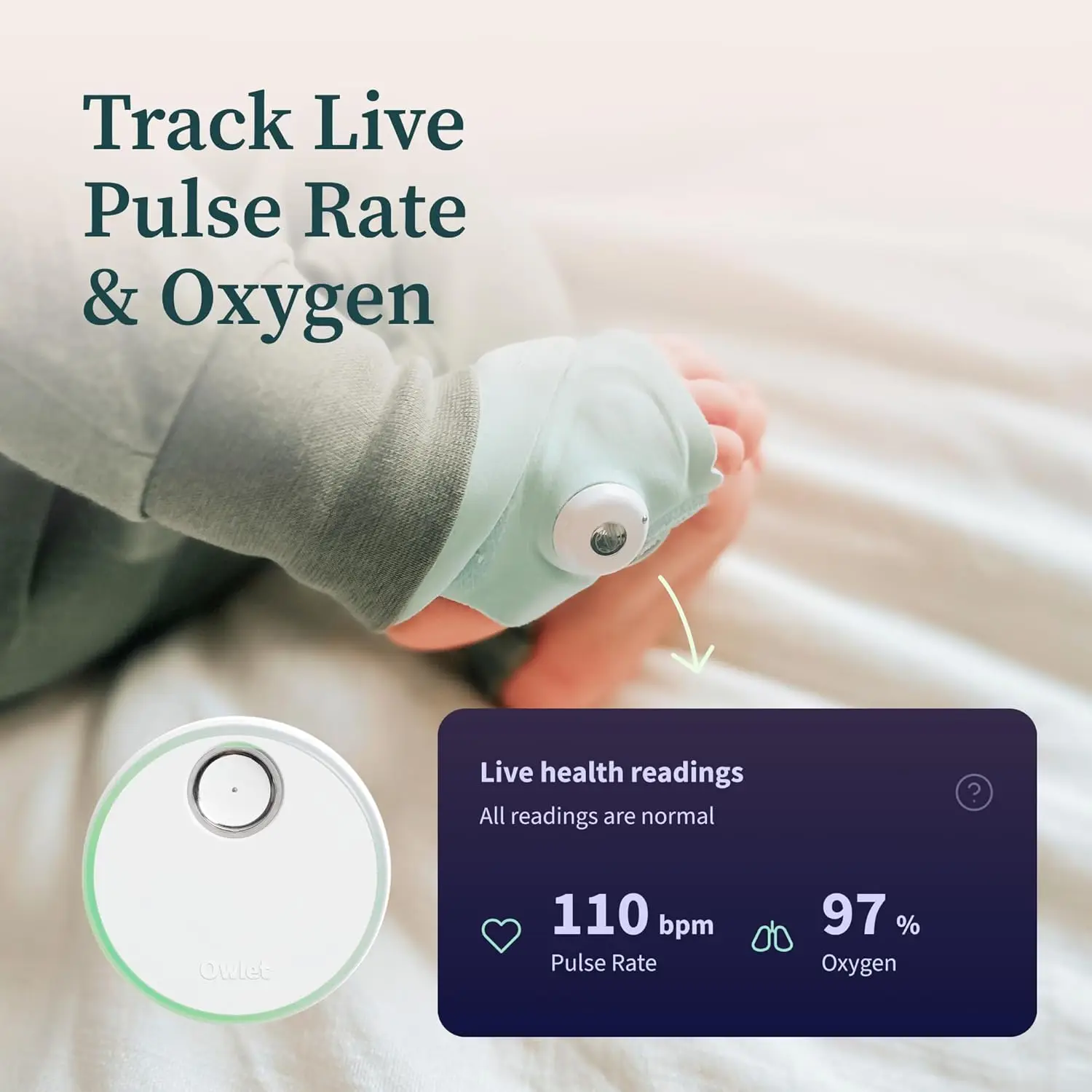 

Smart Baby Monitor: FDA-Cleared Tracks & Notifies for Pulse Rate & Oxygen while viewing Baby in 1080p HD WiFi Video
