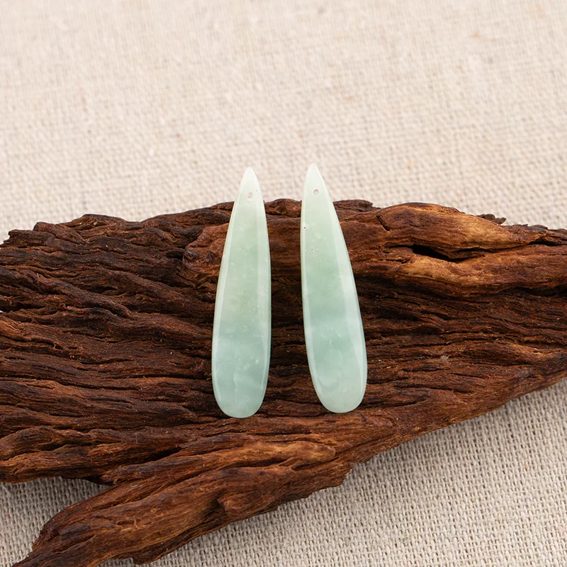 B&F Green Aventurine Earring Beads – Handmade natural stone beads for jewelry crafting. Perfect supplies with natural stones id