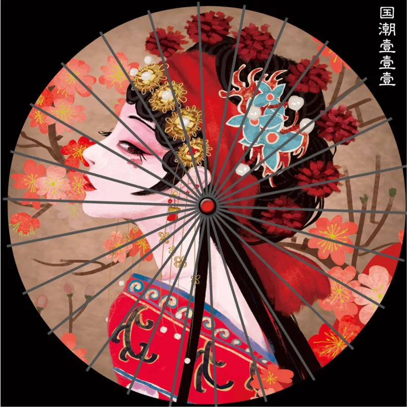 

Chinese Guochao Classical Decorative Umbrella Lamp Rainproof Sunscreen for Hotel Ceiling Home Decoration Parasol