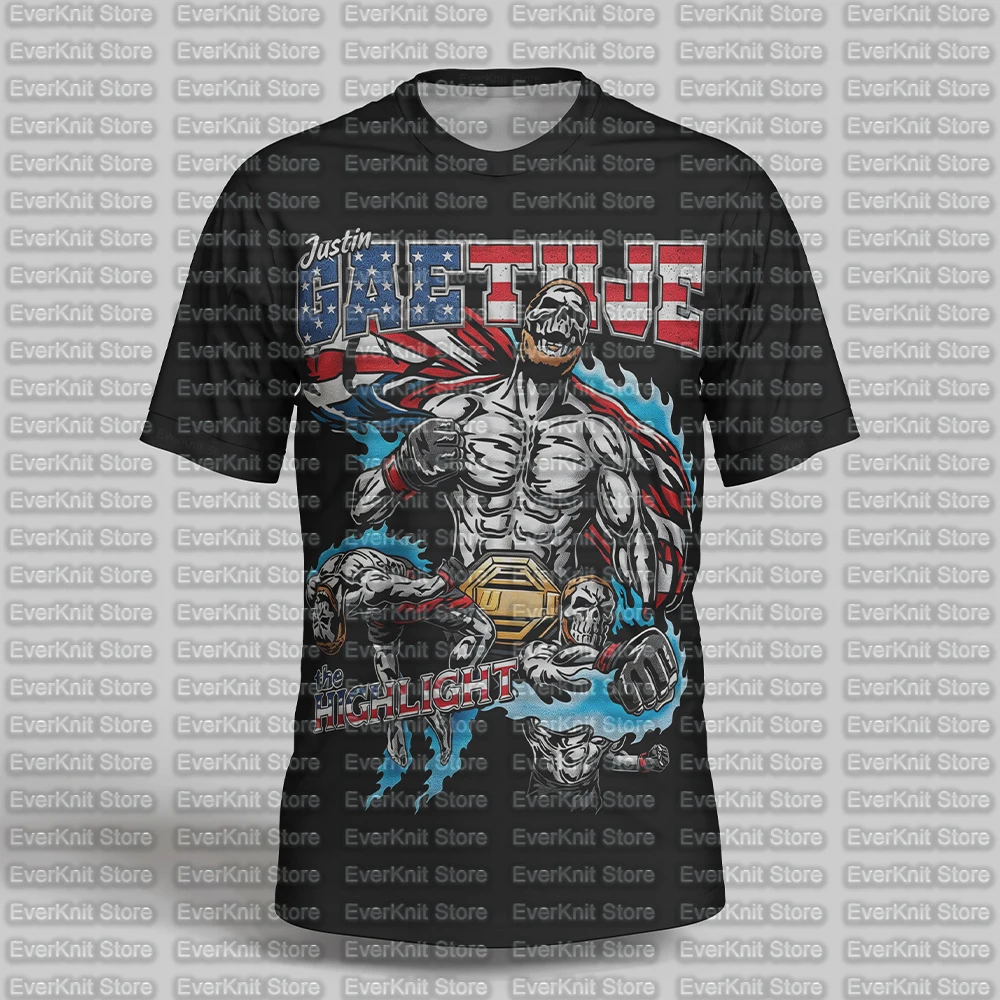 2026 Men's Black Ilia Topuria El Matador T-Shirt 3D Print Outdoor Sports Quick Drying Short Sleeve Tee Casual Plus Size T-Shirt