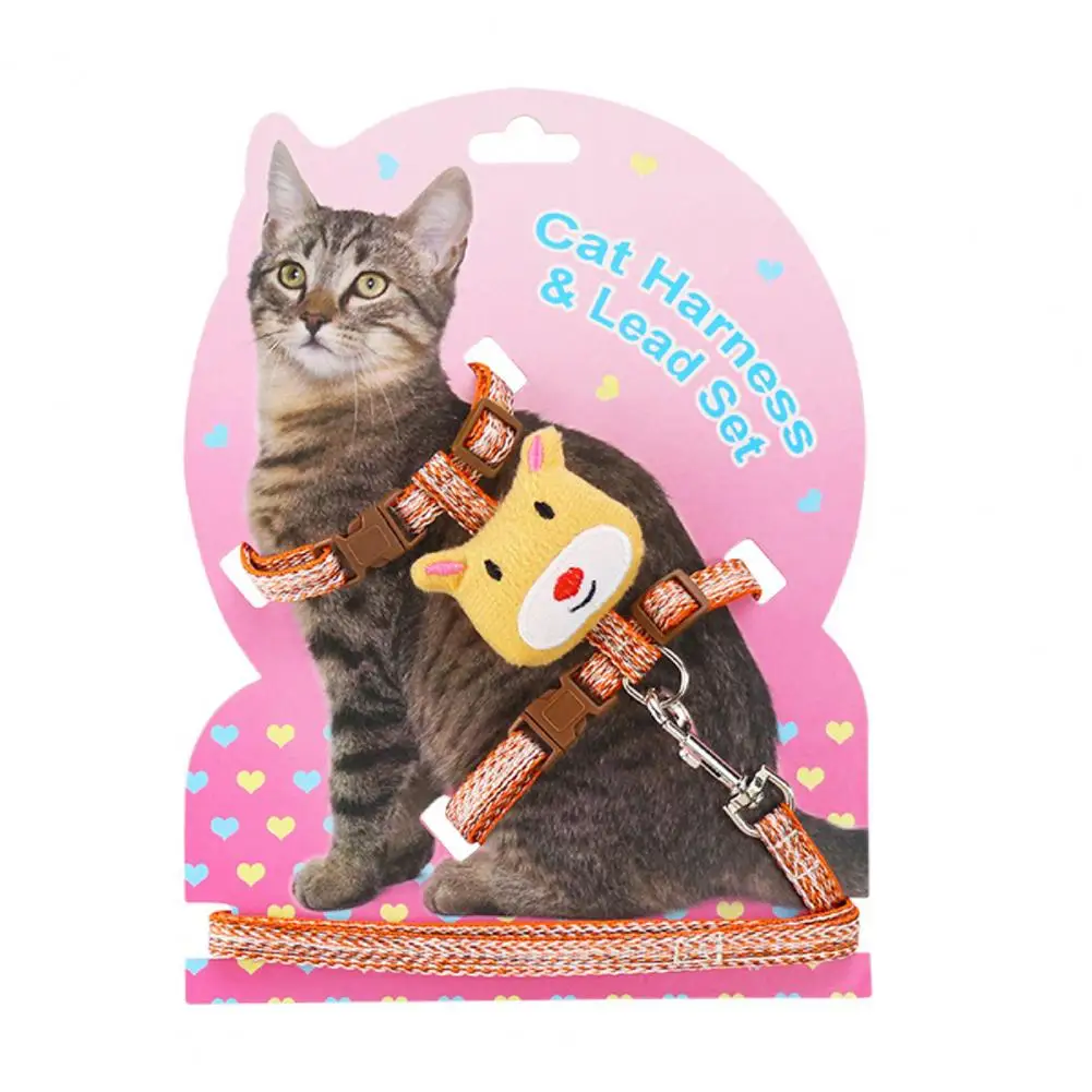 I-shaped Cat Leash Anti-breakaway Adjustable Cat Leash Cat Walking Rope Strong Vest Desigh Reusable Strap Safety Rope