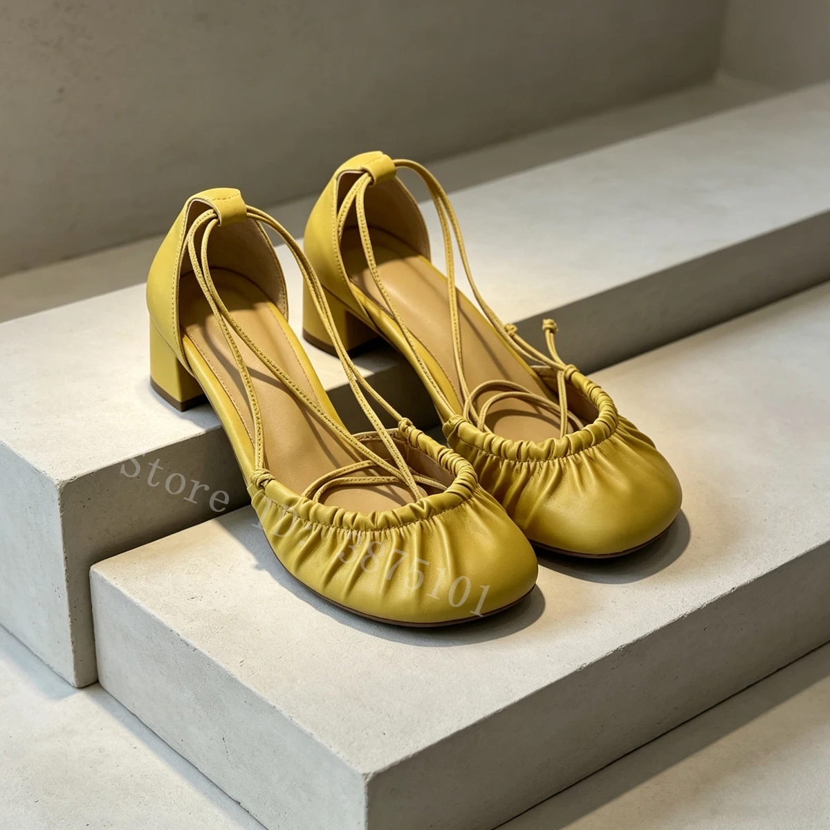 Women Elegant Square Block Heel Pumps Lace Up Ankle Strap Dress Shoes Party Daily Closed Toe Sandals