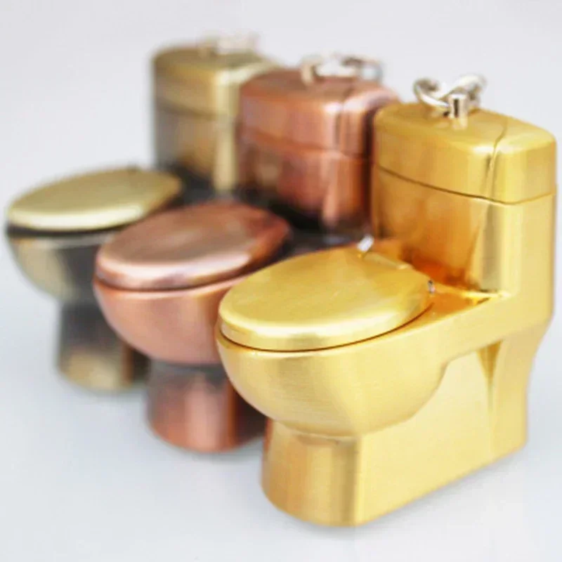 Mini portable toilet small pendant inflatable lighter open flame YM073 fashionable pendant retro small grinding wheel ignition