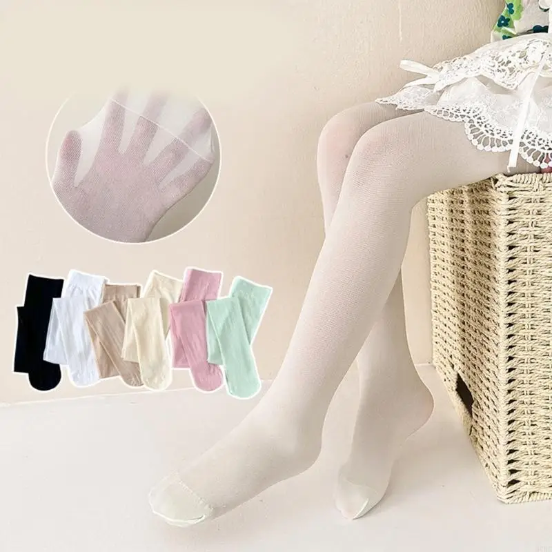 97BC Stretchy Leggings for Active Girls Summer Thin Baby Tights Soft & Breathable Kids Pantyhose Bottoming Pants