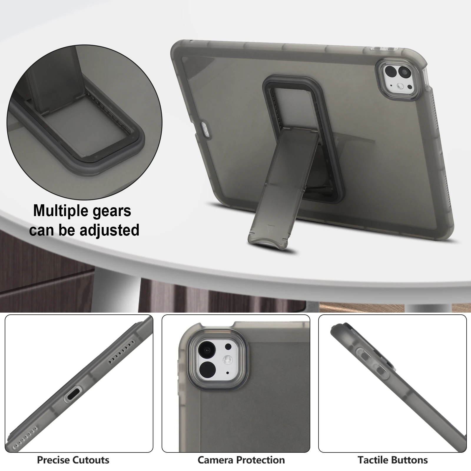 

Для Apple iPad Pro 11-дюймовый прозрачный противоударный чехол, совместимый с Pro11 M4/1st/2nd/3rd/4th, противоударный корпус с подставкой