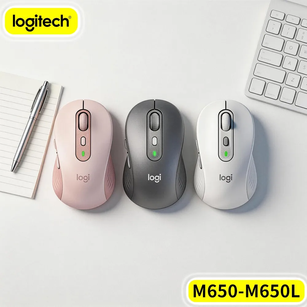 Logitech Signature M650 M650L M750 Silent Wireless Mouse Rubber Grip 5 Buttons Optical Tracking Mice For Home Business Use
