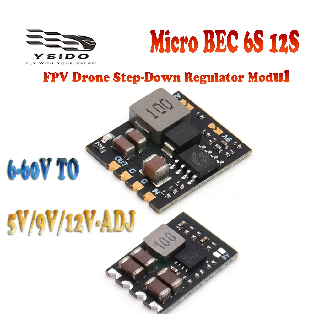 YSIDO Micro BEC Step-Down Regulator Module 6-60V To 5V 9V 12V Adjustable 6S 12S FPV Drone RC Airplane Helicopter Parts