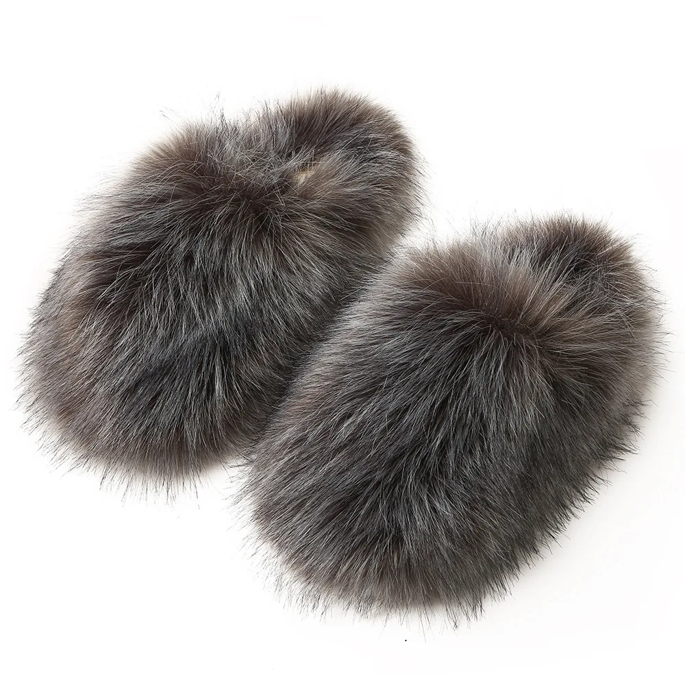 Women's Fuzzy Slippers for Fall and Winter, Home Use, Fleece-Lined, Warm, Faux Fur, Non-Slip, Toe-Covered, Fuzzy Slippers view 3