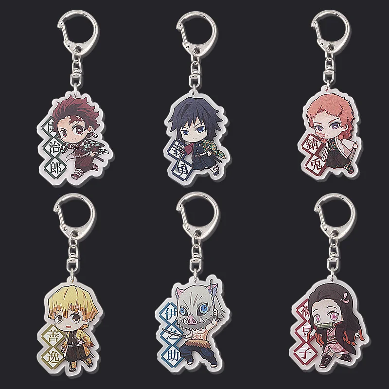 Bonito Anime Demo Acrílico Keychain, Fantasia Sangue, Agatsuma Zenitsu, Cosplay Adereços, Chaveiro, Jóias Hot, Atacado