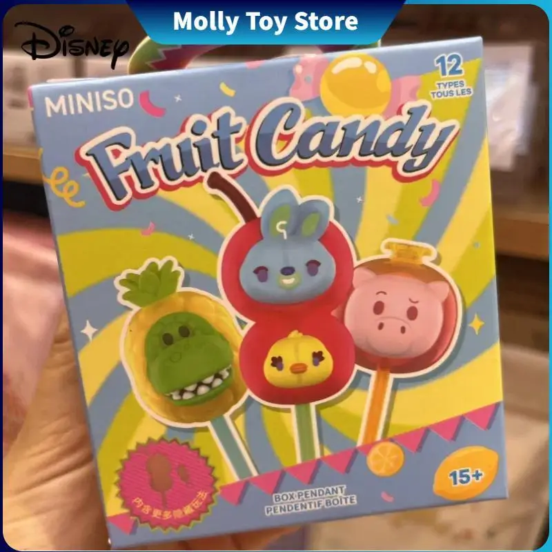 Genuine Miniso Disney Fruit Fair Series Blind Box Pixar Buzz Lightyear Hudy Fruit Hard Candy Pendent Anime Figure Model Gifts