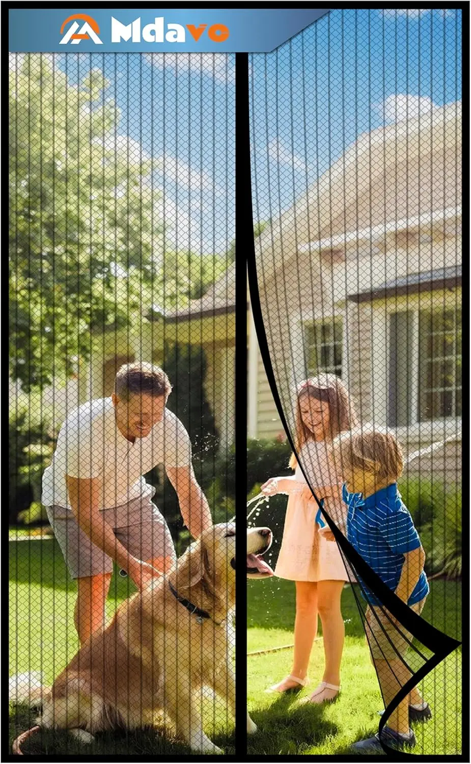 Magnetic Screen Door，Screen Door Mesh，Keep Bugs Out, Heavy-Duty Mesh Curtain,Pet and Kid Friendly, Works with Front Doors,