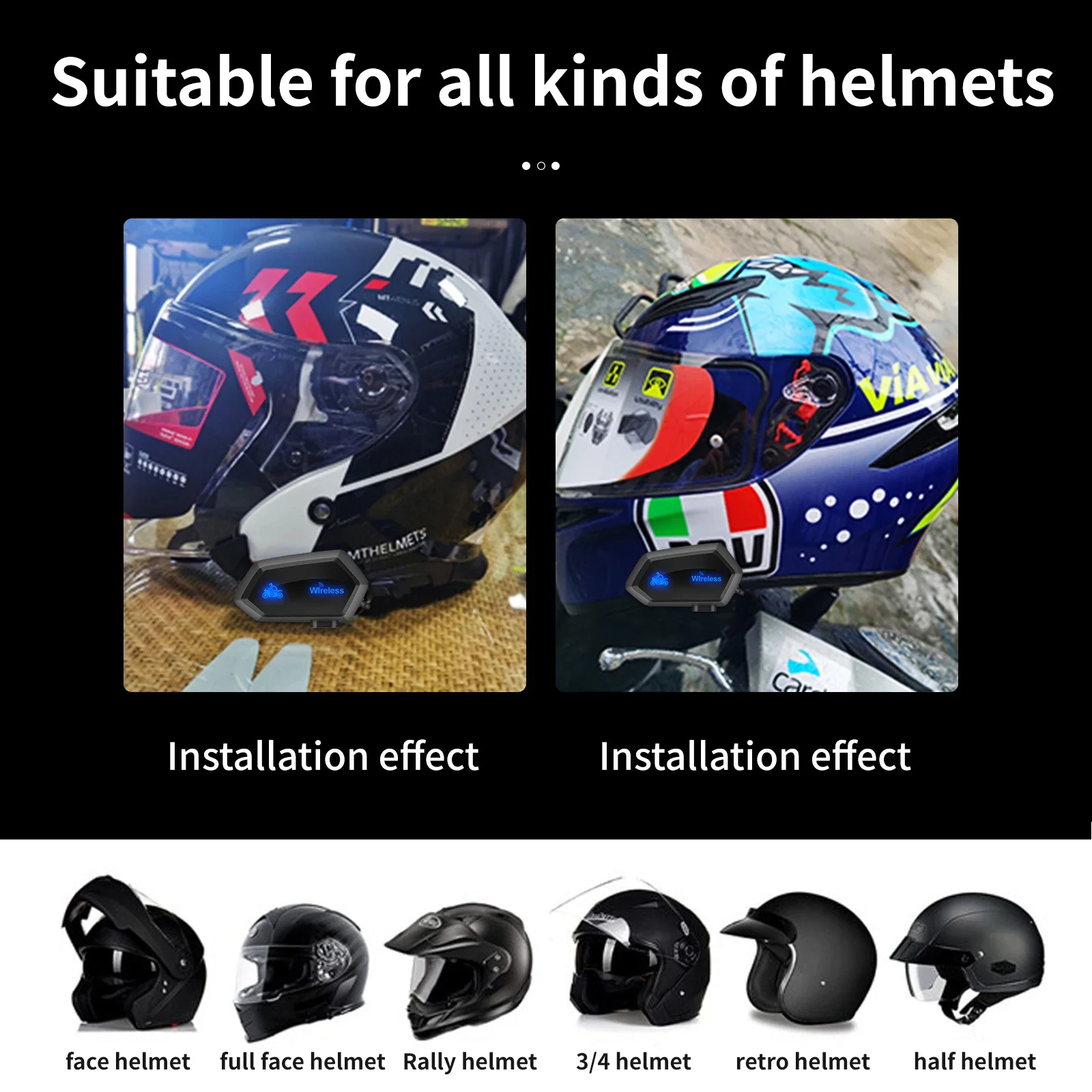 Casco de Moto A1 impermeable Compatible con Bluetooth, auriculares inalámbricos, manos libres, música, manos libres, llamada