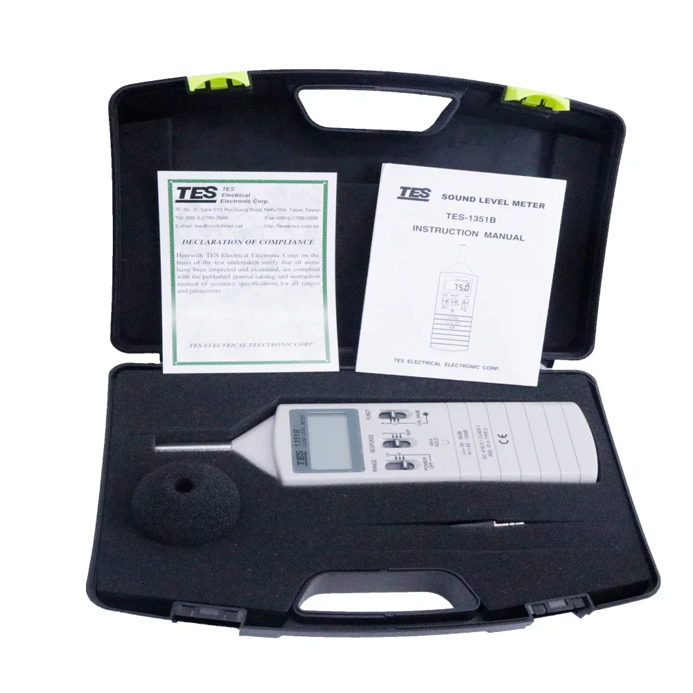 TES-1351B Digital Sound Level Meter Noise Meter Decibel Meter 0.1dB Resolution Frequency Range31.5Hz to 8KHz