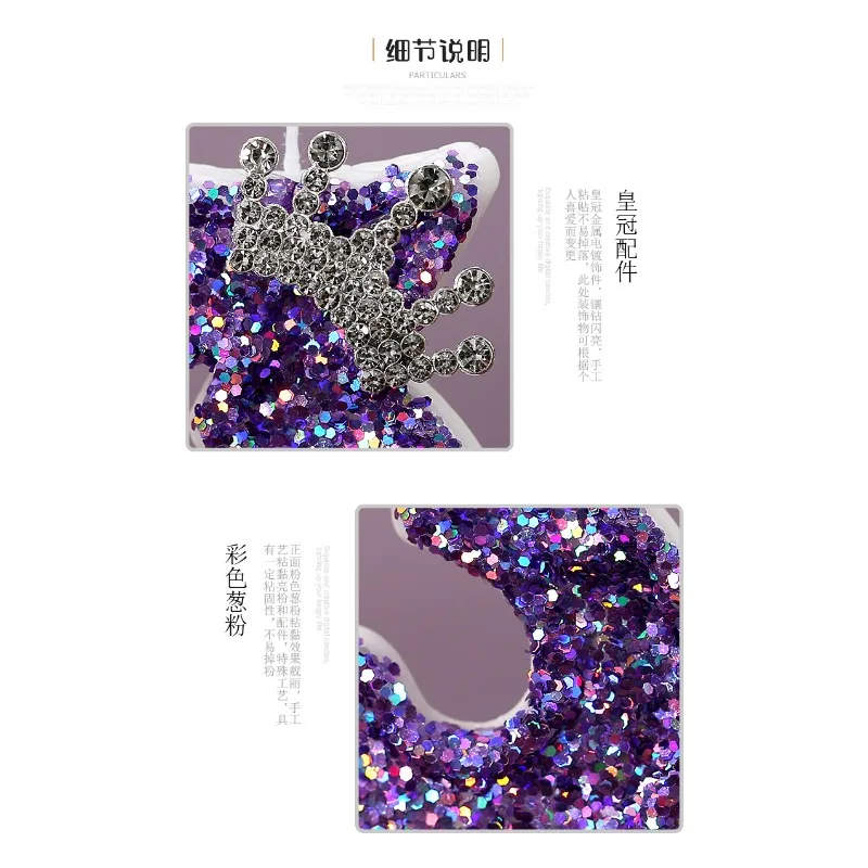New Purple Glitter Princess Crown Number Candles 0-9 for Birthday Cake Dessert Table Decoration Ornament Candles