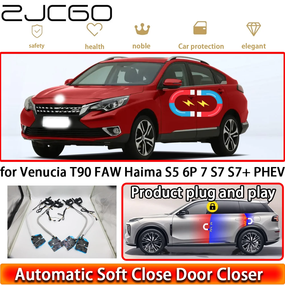 

ZJCGO for Venucia T90 FAW Haima S5 6P 7 S7 S7+ PHEV OEM Soft Close Door Kit Power Closing Latch System Auto Pull Door Easy Close