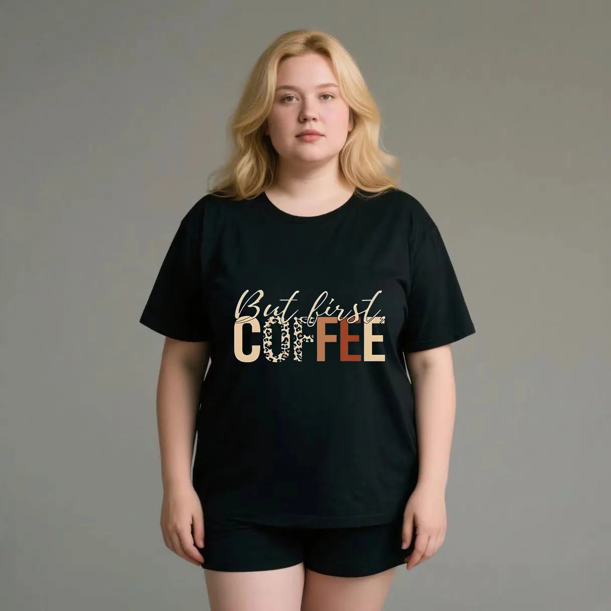 

Breathable and quick drying sports bestseller plus size Ladies' casual short sleeved T-shirt black