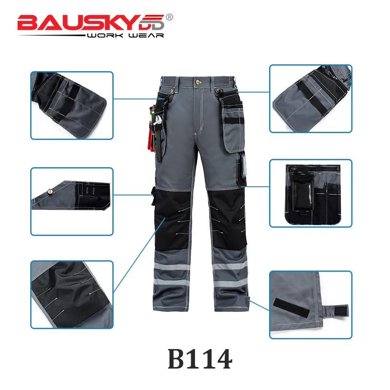 Bauskydd Work Pants In Cargo Pants Men\'s Workwear Working Pants Tool Trouser Black Work Trousers Men Workwear With EVA Knee Pads