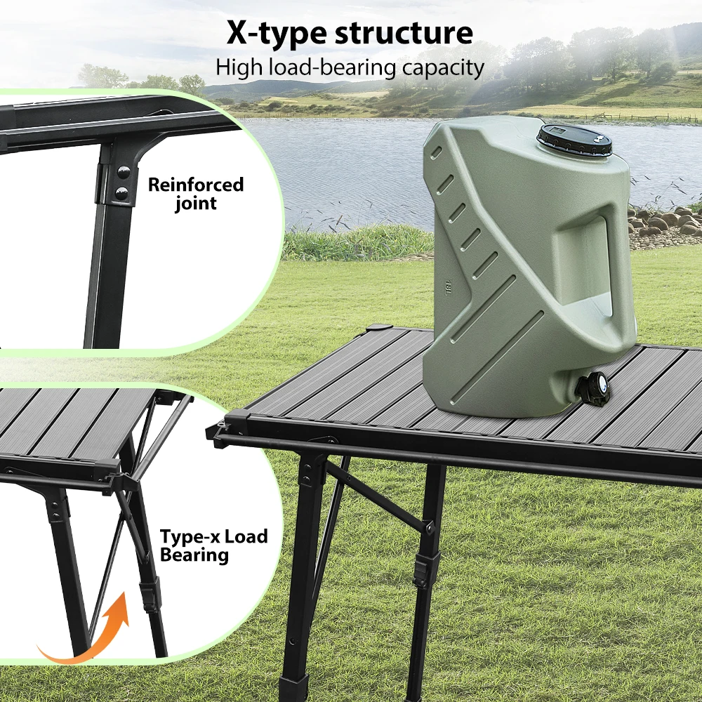 KRC CAMP Camping Folding IGT Table Set  Wood Table Lightweight Camp BBQ Grill Stove Table Outdoor Picnic Fishing Table IGT Set