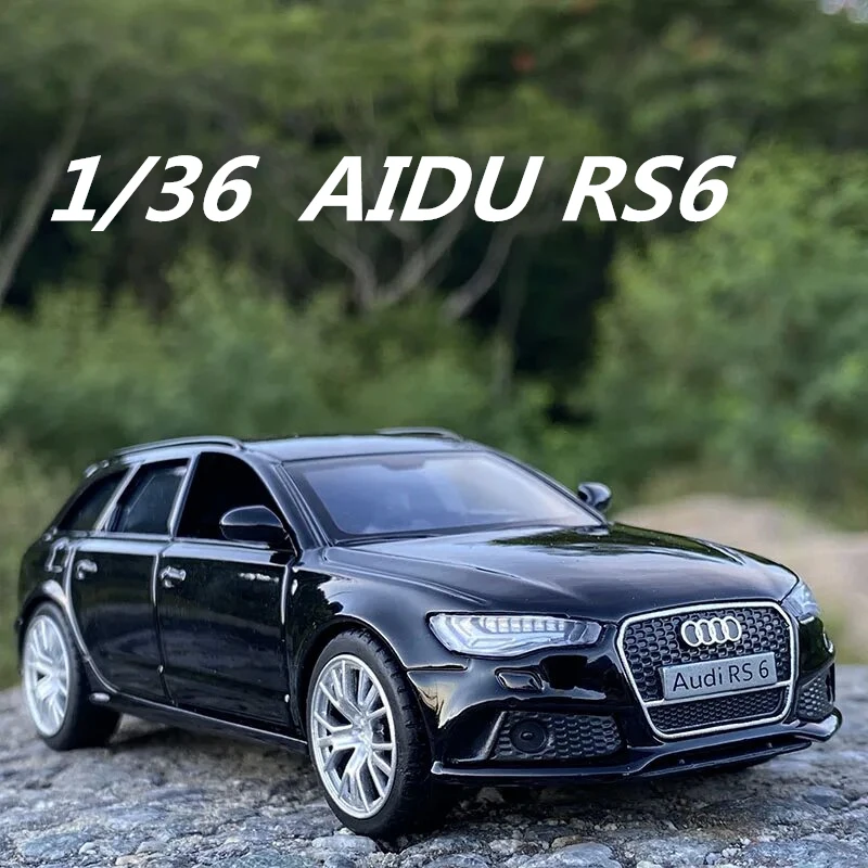 Audi-RS6 Station Wagon Diecast Alloy Car Model, puxar para trás brinquedo, pequena escala, brinquedos infantis, coleção de presentes, 1:36