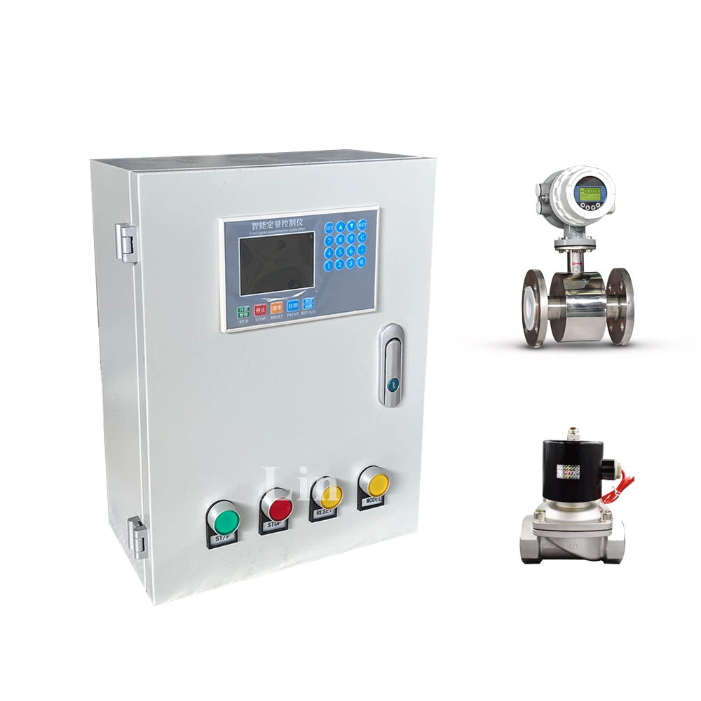 

Automatic stop solenoid valve 24V 220V 380V LCD pulse output chemical water liquid flow meter batch controller