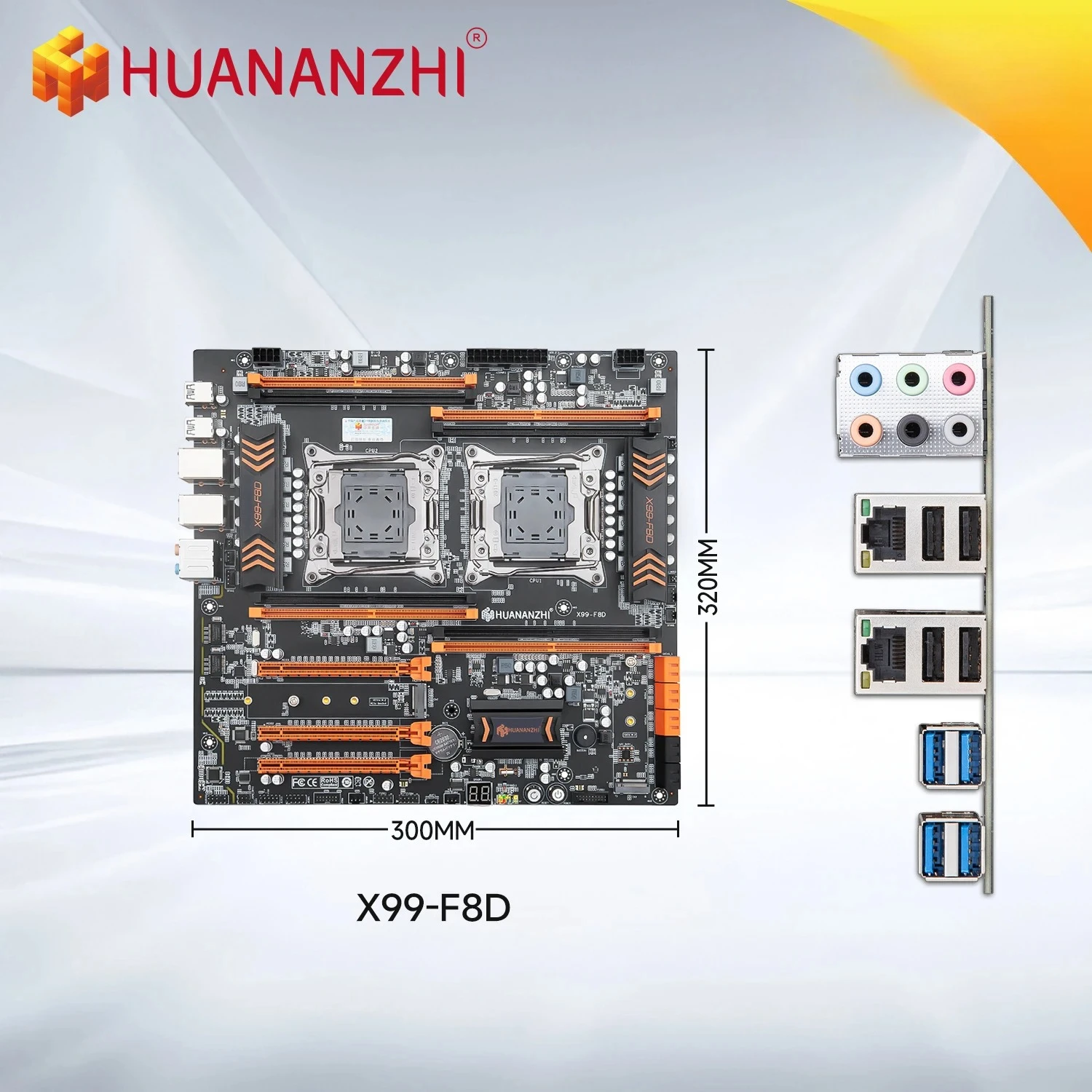 HUANANZHI X99 F8D LGA 2011-3 XEON X99 Motherboard Combo kit support Intel Dual CPU E5 2680 2695 2667 2696 V3 V4 DDR4 RECC NVME view 3
