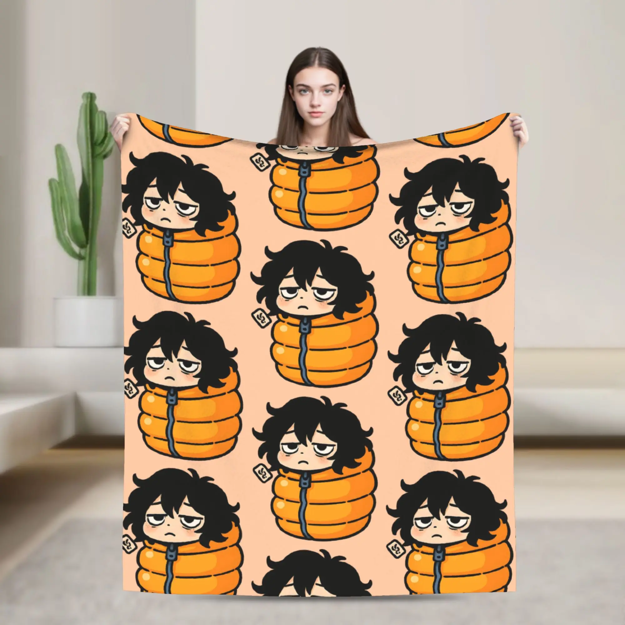 Aizawa Shota Anime Chibi Blankets Coral Fleece Plush Spring/Autumn   Multifunction Throw Blankets for Bedding Outdoor Rug Piece