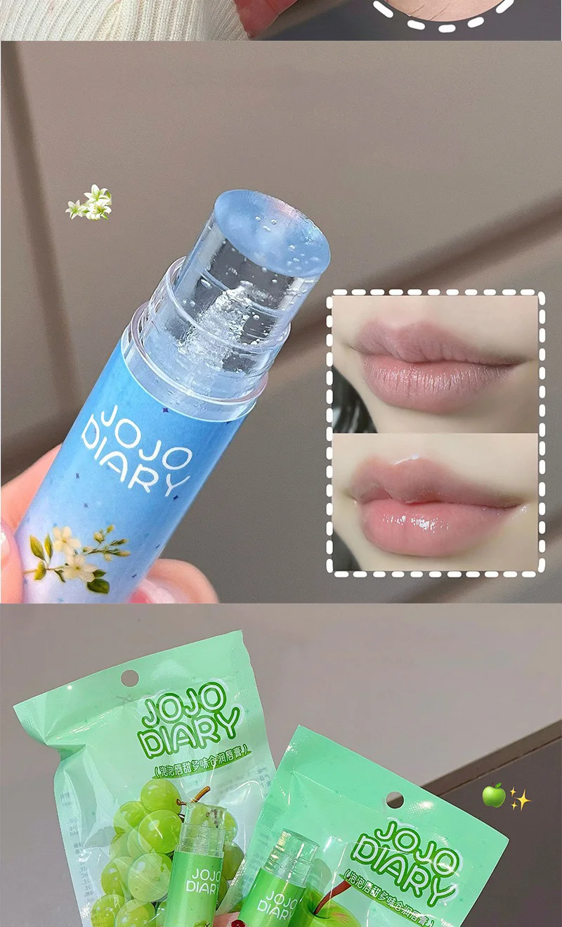 Jasmine Flower Hydrating Lip Balm Coconut Grape Apple Fruity Fresh Moisturizing Cream Anti Dryness Nourish Lip Care Jelly Gel