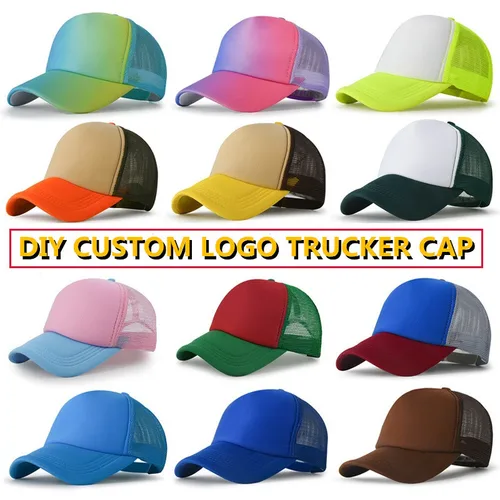 Gorras de camionero de espuma multicolor con logotipo personalizado, gorras deportivas de hip hop snapback, gorra de béisbol transpirable para hombres y mujeres, logotipo personalizado Diy