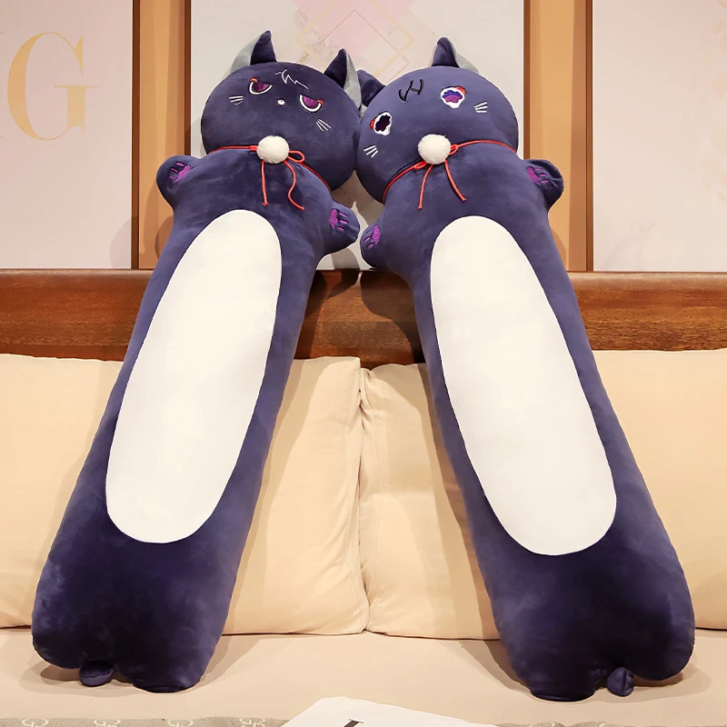 

100cm Giant Game Genshin Stray Cat Plush Long Pillow Soft Stuffed Anime Scaramouche Cats Dolls for Kids Toys Birthday Xmas Gifts