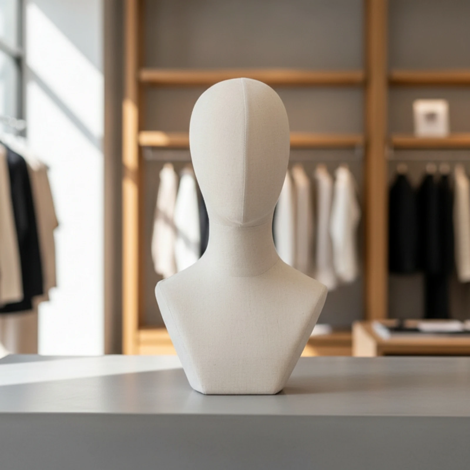 マネキンバスト（台座付き）ネックレス展示用バスト、帽子展示スタンド、丈夫で長持ち、ブティックオーナーや写真撮影に最適