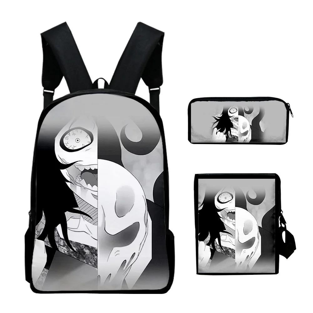 Harajuku Novelty Cool Jeff The Killer 3pcs/Set Backpack 3D Print School Student Bookbag Laptop Daypack Shoulder Bag Pencil Case