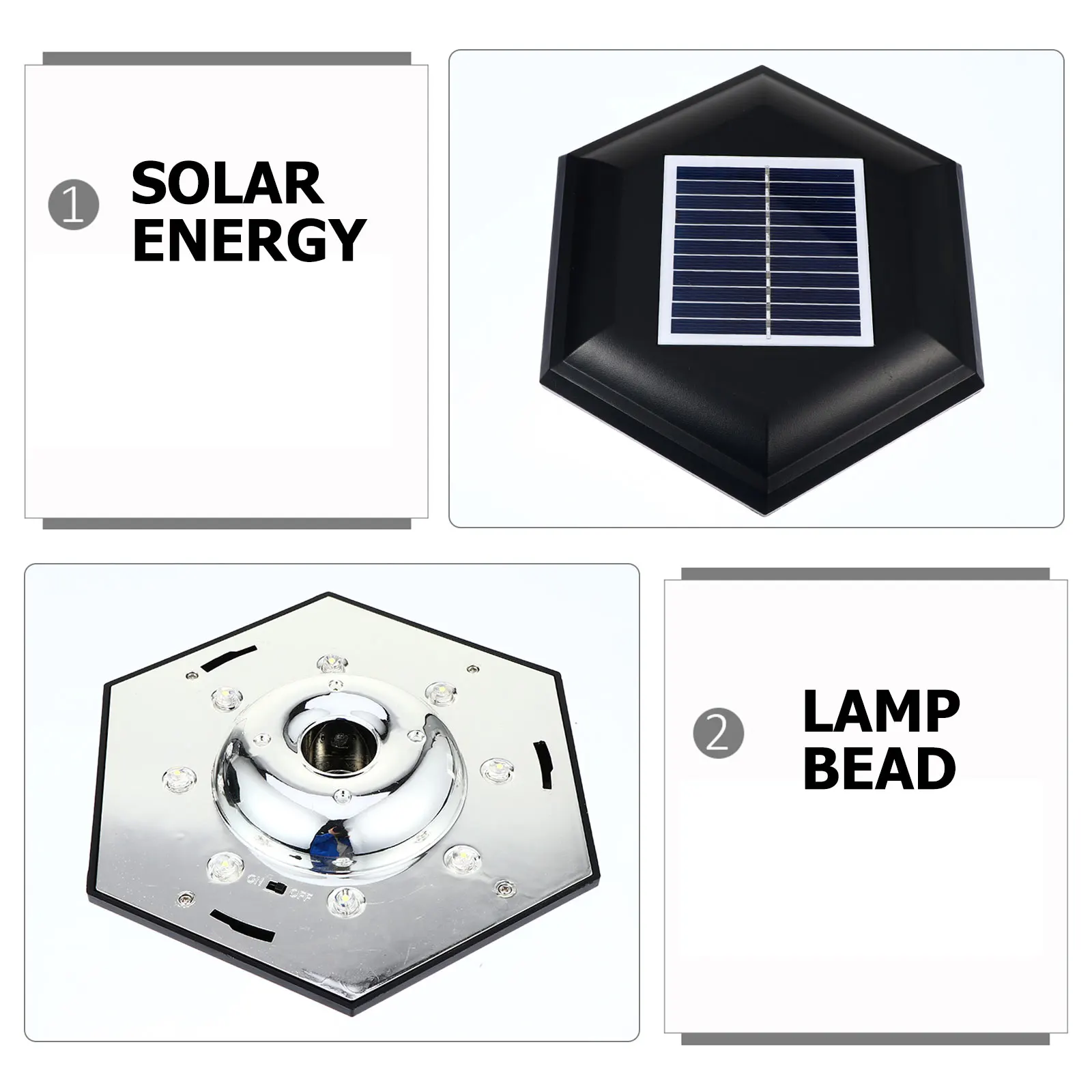 

1pc Solar Power Light Waterproof Pillar Lamp Solar Yard Fence Light Intelligent Saving