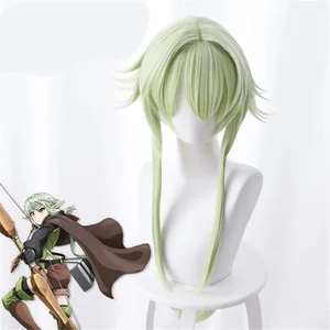 Grüne High Elf Archer YouSei Yunde lange Perücke für Frauen, synthetische Haarperücken, hitzebeständige Kappe, Cosplay -Fantasie 8 Green Archer Cosplay -Verkauf - №7