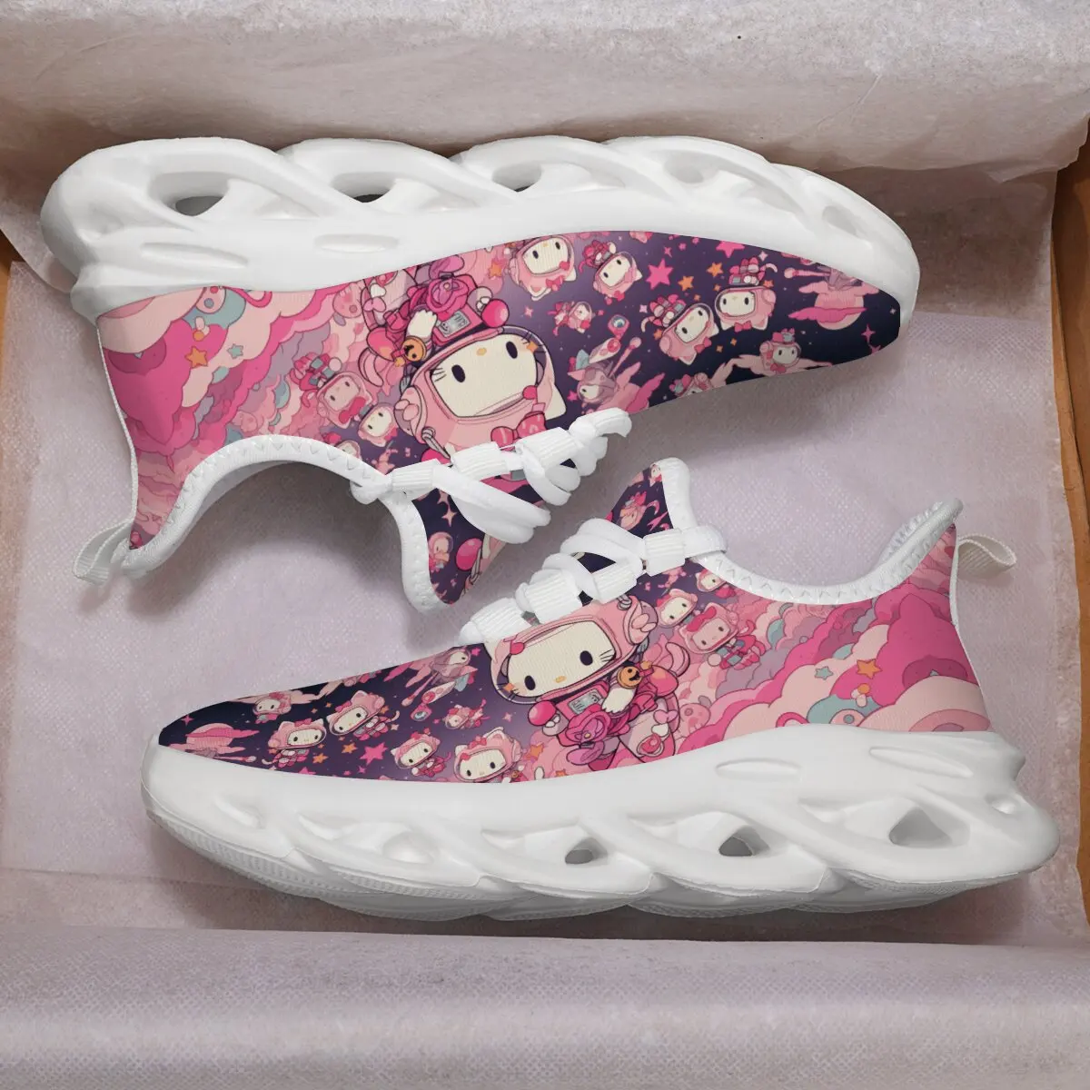 

Pink Astronaut Hello Kitty Cartoon Brand Disney Casual Sneakers Tenis Sneakers Kids Spring/Autumn New Boys Girls Sports Shoes