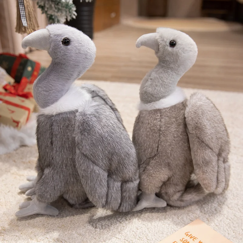 35cm Simulation Vulture Plush Stuffed Fierce Wild Animal Zoo Souvenir Ornament Birthday Gifts