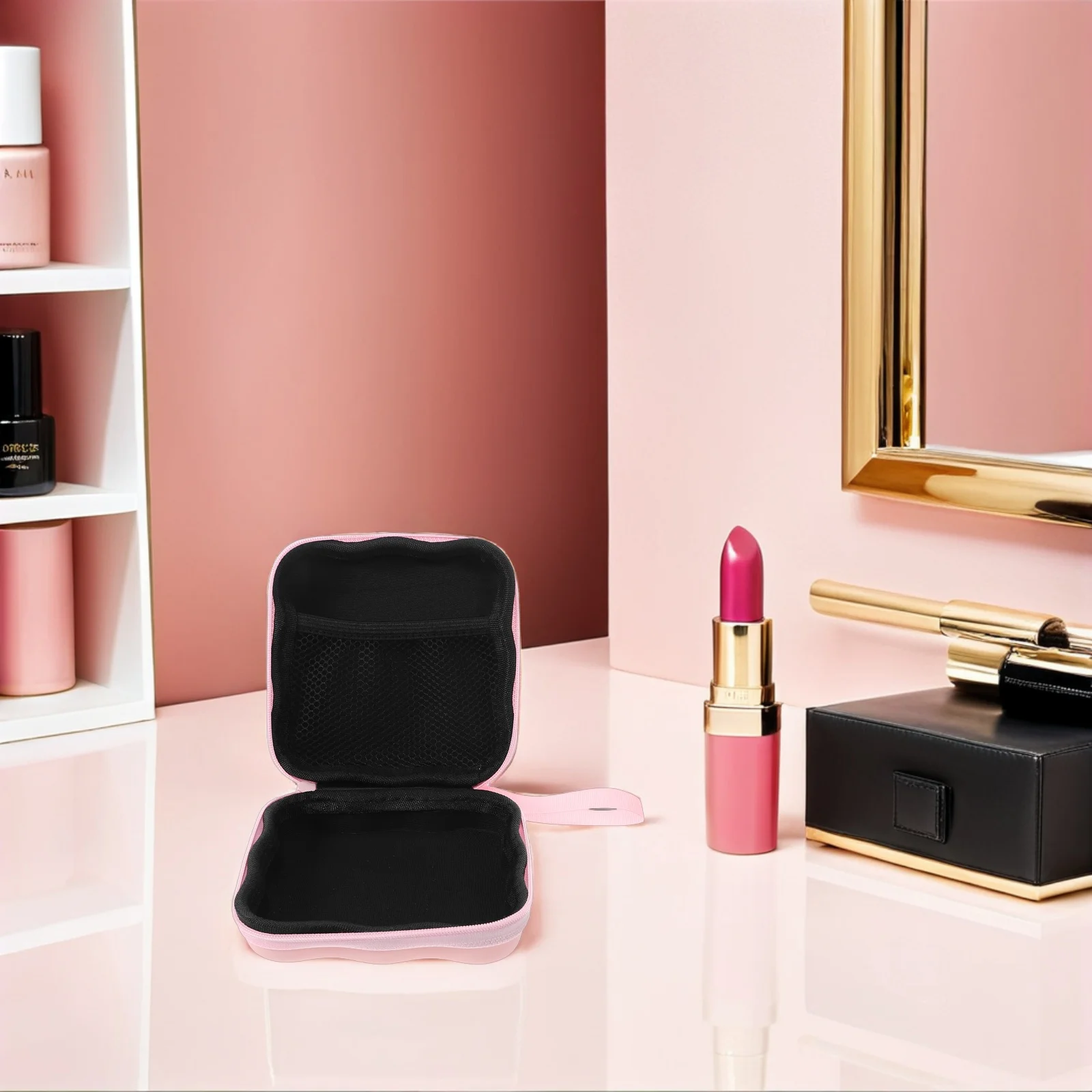 

Sanitary Napkin Storage Box Compact Tampon Organizer Bag With Zipper Lid Portable Feminine Pad Holder For Bathroom Travel