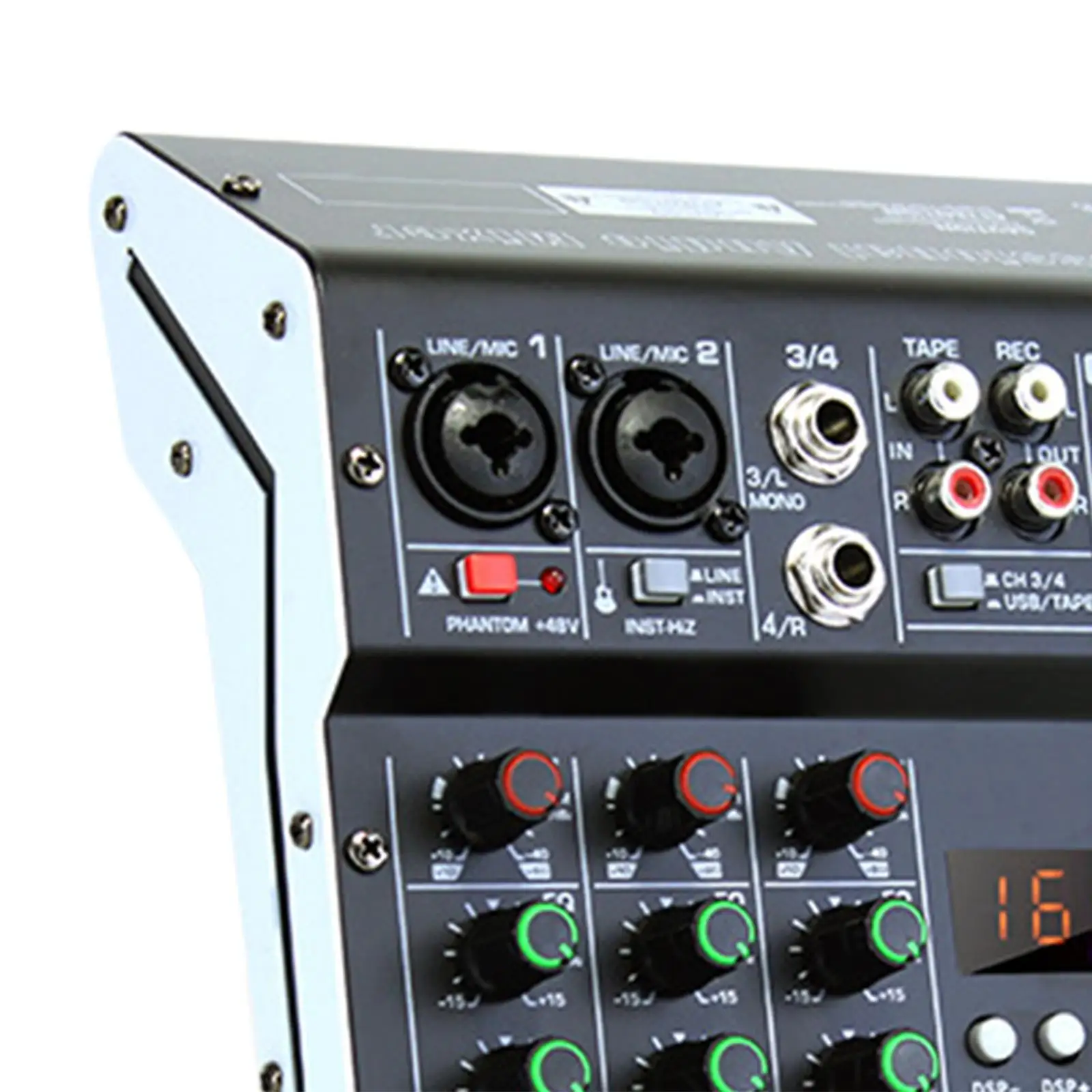 Mikser audio studyjny z natychmiastowym słuchaczem, procesor cyfrowy 48V, cyfrowa konsola miksera linii do nagrywania na PC, nagrywanie wejściowe, DJ, scenę.