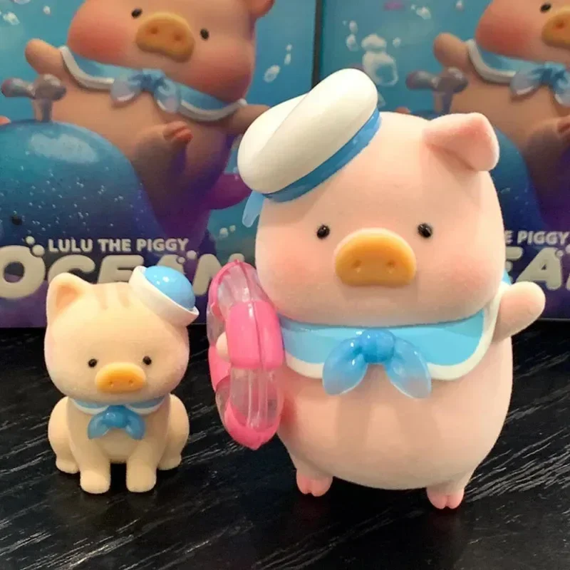 لولو الخنزير صندوق أعمى المحيط سلسلة محظوظ حقيبة أنيمي الشكل Kawaii أصبع نموذج دمية جمع لعبة مفاجأة الهدايا مكتب حلية
