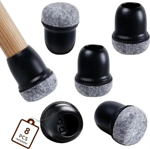 8PCS Round Chair Leg Floor Protectors Foot Cover Diagonal Silicone Furniture Black Table Feet for Hardwood Table Protect Floor - Image 8