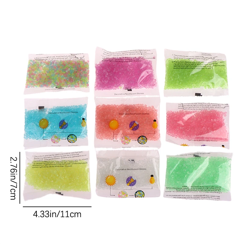 1000 قطعة الرمال المضيئة توهج في الظلام الحصى حجر حديقة المنزل في الهواء الطلق مسار الحديقة الديكور خزان الأسماك حوض السمك ديكور 3-5 مللي متر #6
