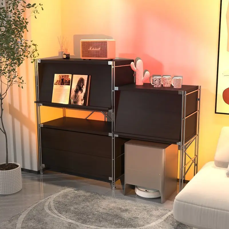 

Black Flap Magazine Cabinet Bag Bedside Table Bauhaus Living Room Sweeping Robot Shelf Bedroom Display Cabinet