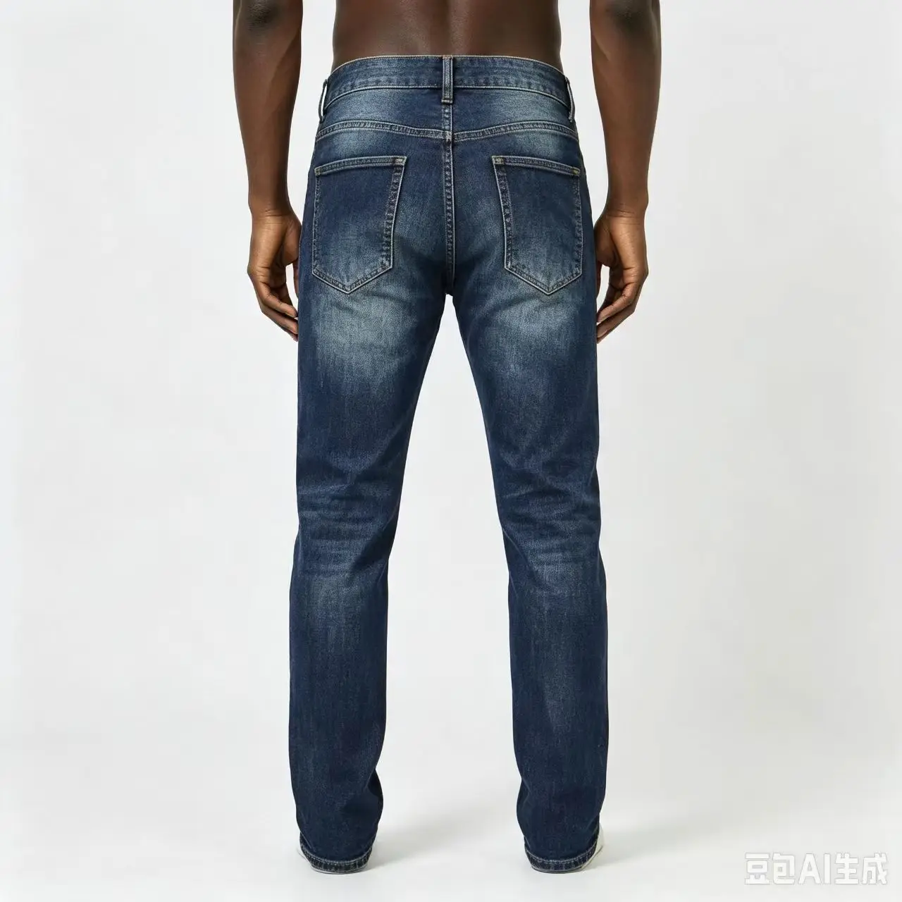 Fashionable new men's jeans, painted, washed, nostalgic, stretchy, slim fit, blue jeans, high street hip-hop brand pants, Y2K