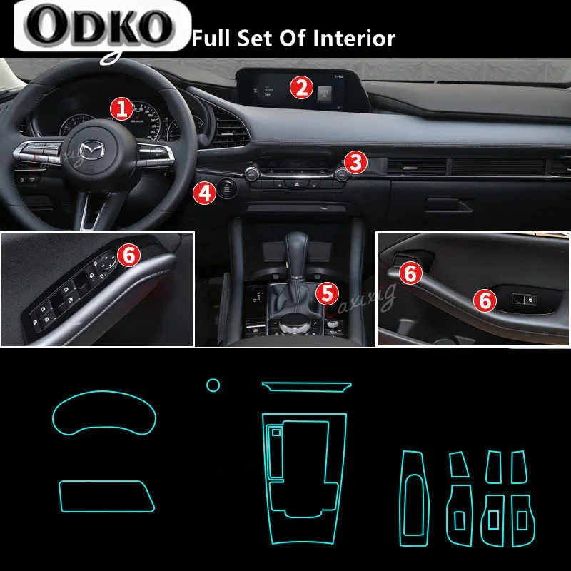 لمازدا MAZDA3 20-21 سيارة الداخلية مركز وحدة التحكم شفافة بولي TPU طبقة رقيقة واقية المضادة للخدش إصلاح فيلم الملحقات تجديد