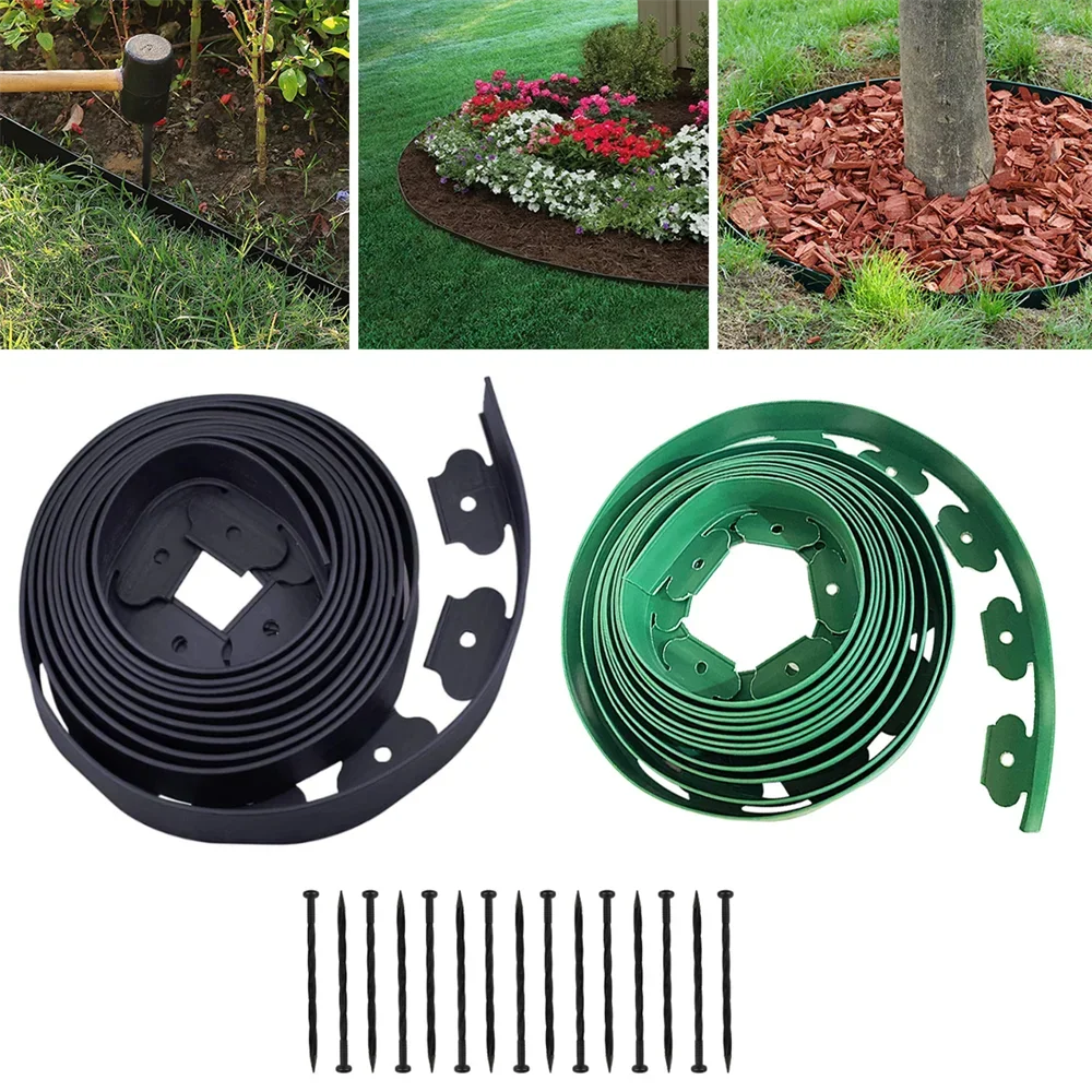 

1Pack 16.4FT No Dig Landscape Edging Flower Bed Lawn Garden Edging Border Flower Garden Border Yard Edging Borders