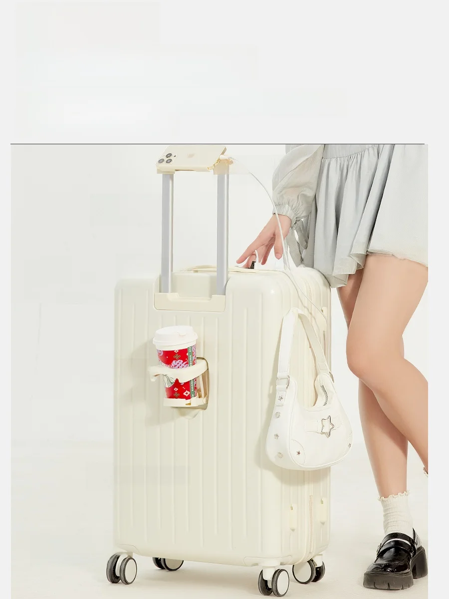 Mala de Viagem Feminina de Alta Qualidade 20 Polegadas com Abertura Frontal, Multifuncional, com Senha, Moderna e Elegante