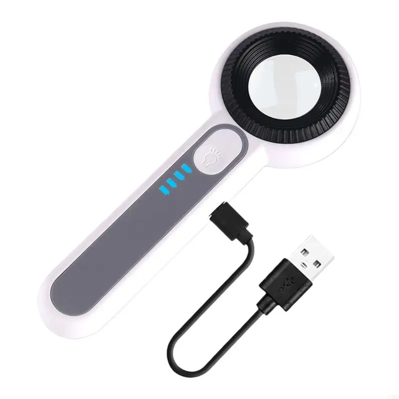 

CORD Practical Rechargeable Jewelry Glass with High Power Lens and Light Functionality Handheld Loupe ABS Texture