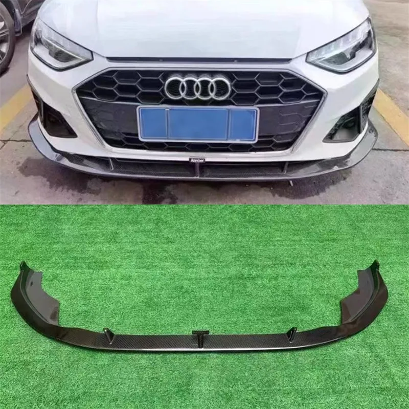 

Для Audi A4L S4 B10 2020-2022 Передняя губа из настоящего углеродного волокна Передний бампер Нижняя губа под спойлер Сплиттер Аксессуары Кузовный комплект