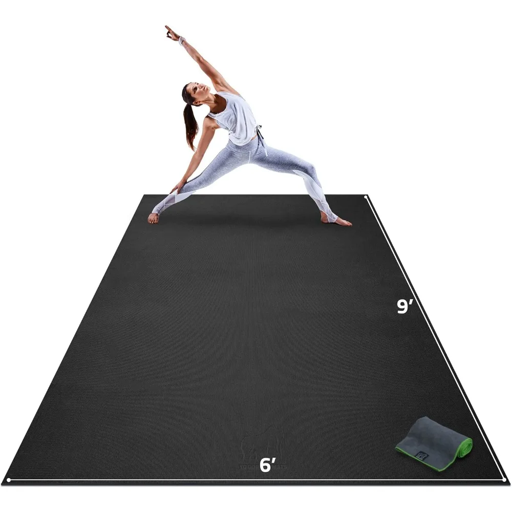 

Extra Large Yoga Mat 9x6 12x6 15x6 8mm Thick Wide Non Slip Exercise Mat for Home Gym Barefoot Fitness Stretching